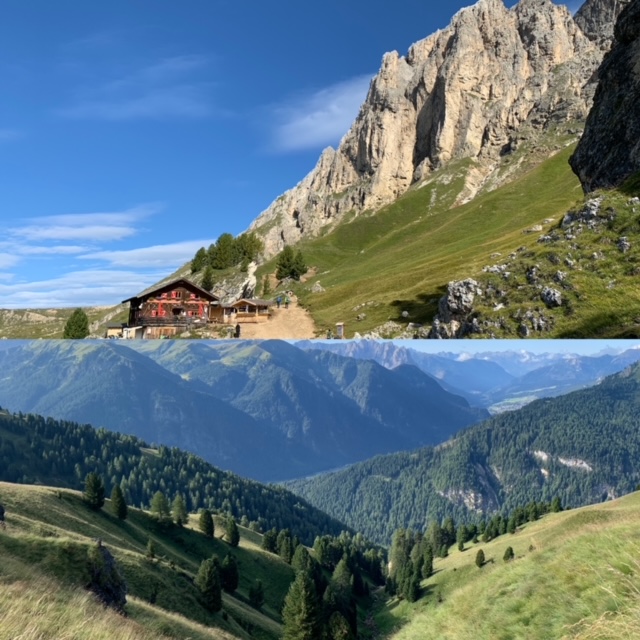 Rifugio Pertini e vista a valle